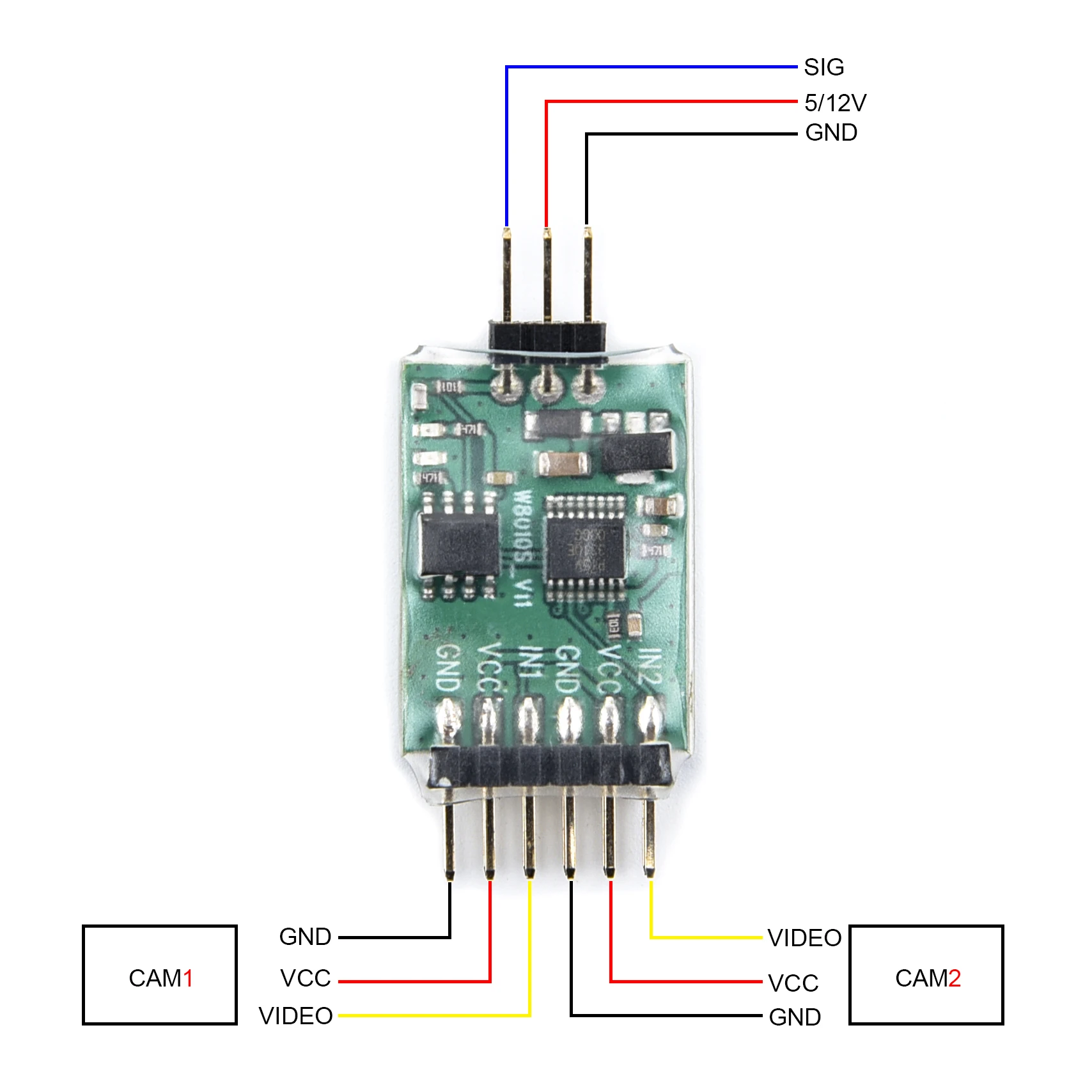 NEW 5.8G 3 Channel Video Switcher Module 3 way Video Switch Unit for RC FPV Camera