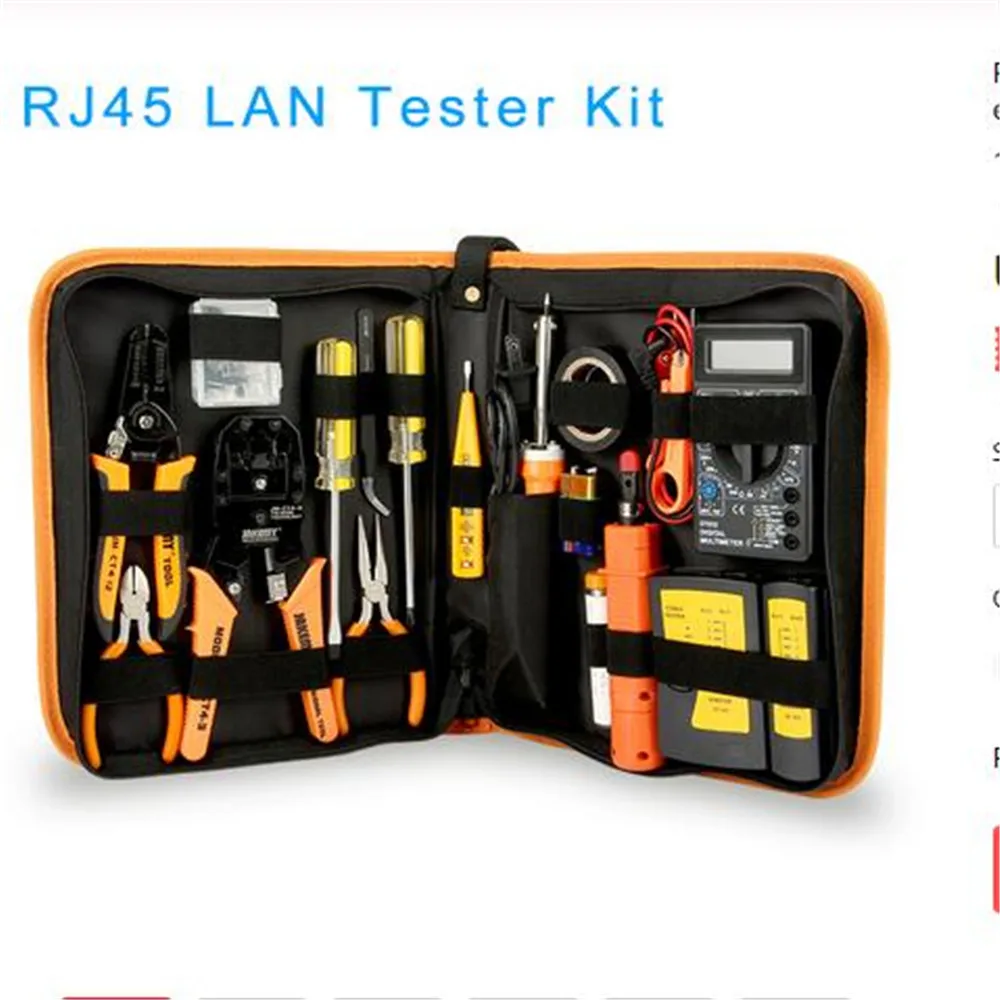 Portable LAN Network Repair Tool Kit RJ45 RJ11 RJ12 Cable Tester Repair Set Professional Network Tool Kit  Dropshipping