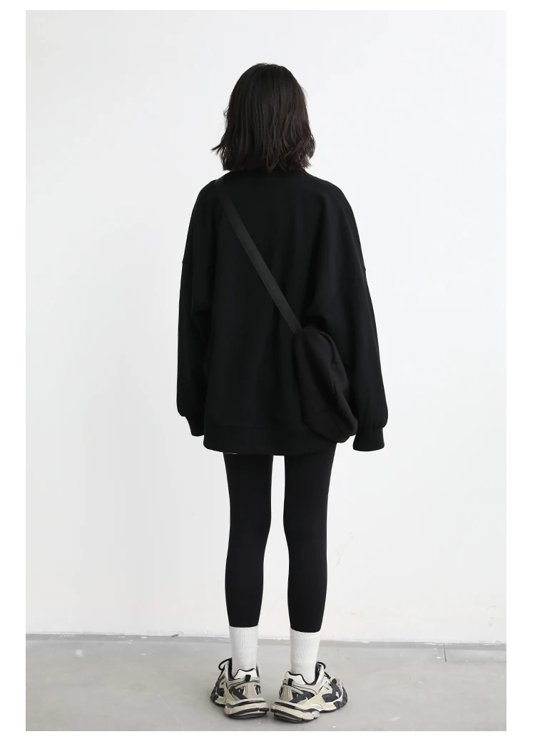 CHIC VEN Korean Women's Sweatshirts Solid Plush Thick Warm Loose Casual Female Tops Office Lady Coats Jacket Autumn Winter 2026
