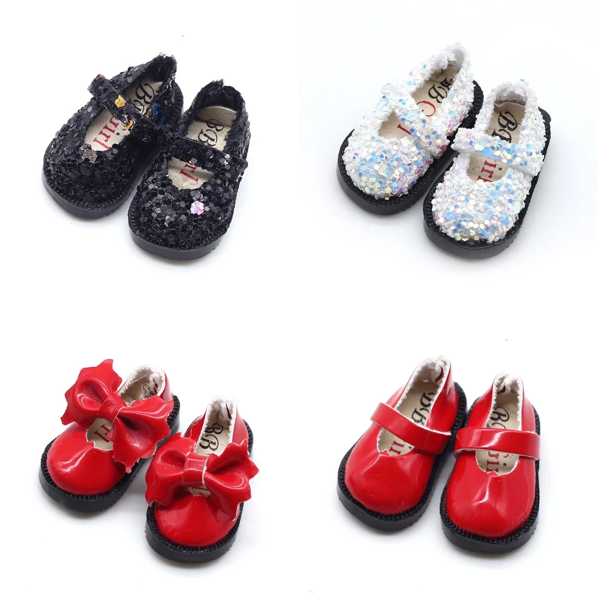 3.2cm 1/8 Doll Bowknot Shoes For Mini Leather Shoes for Doll Clothing Accessories Toys New