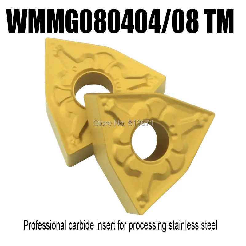 Inserts en carbure de haute qualité CNC Outils de tournage de tour externe pour l'acier commun WNMG080404-TM en forme de pêche tary MG080408
