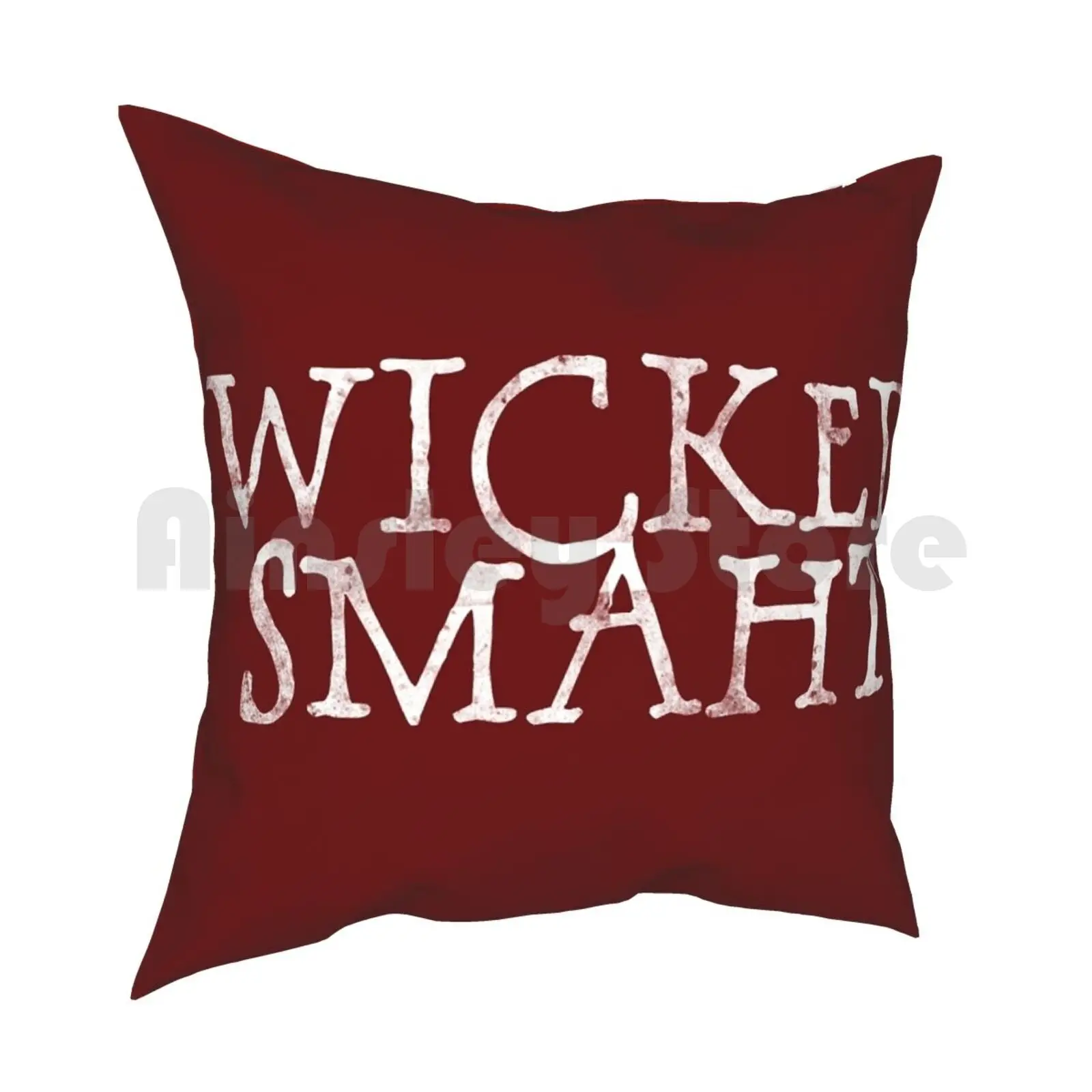 Wicked Smaht Pillow Case Printed Home Soft Throw Pillow Wicked Smaht Boston Smart Intelligent Massachusetts Parody Funny