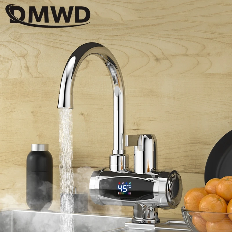 DMWD Haushalt Elektrische Instant Heizung Wasserhahn Heiß kalt Dual-use-Tankless Wasser Schnell Heizung Tap Led-anzeige Küche 3300W