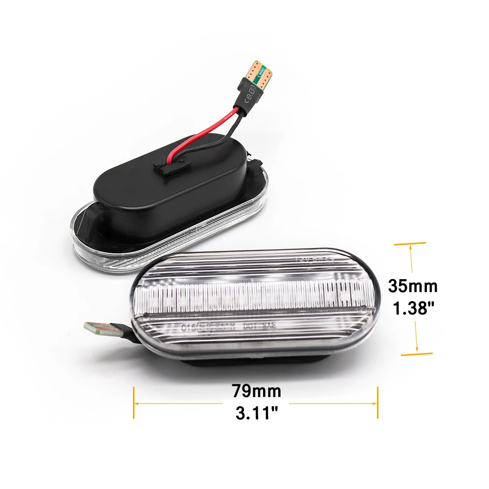 2PCS Led Dynamic Side Marker Turn Signal Light Sequential Blinker Light For VW Golf 3 4 MK3 MK4 Passat 3BG Polo 6N 9N Bora Vento image 2