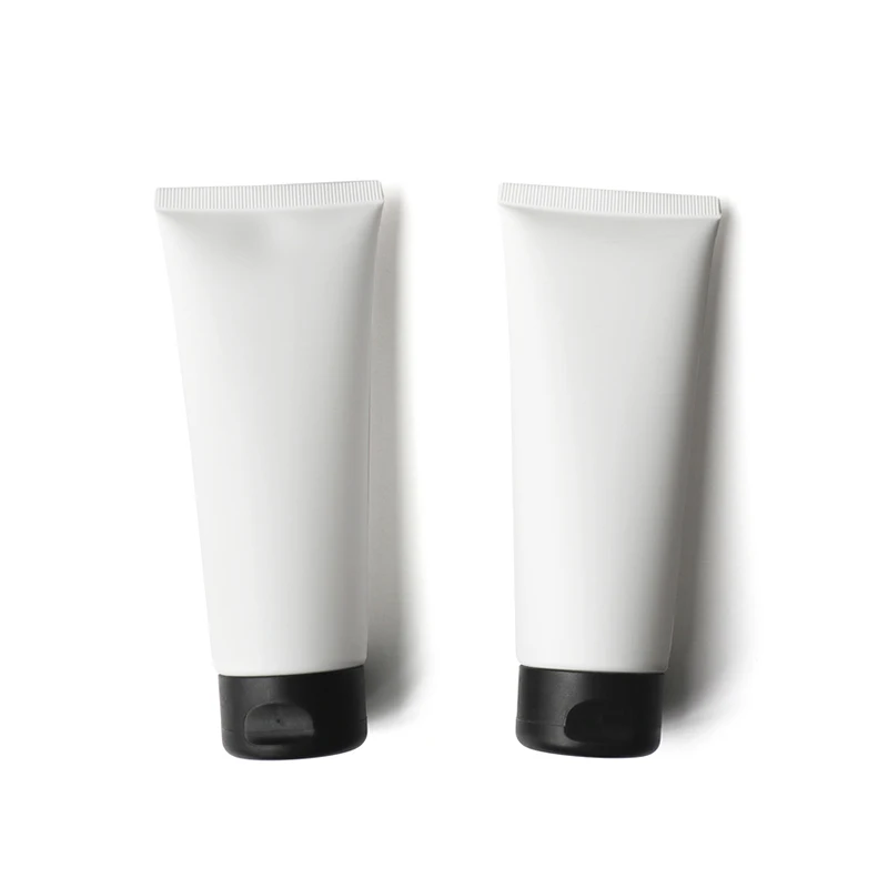 Empty Matte White 100ML 50PCS Soft Tubes Refillable Plastic Lotion Squeeze Cosmetic Packaging, Cream Tube Flip Lids Container