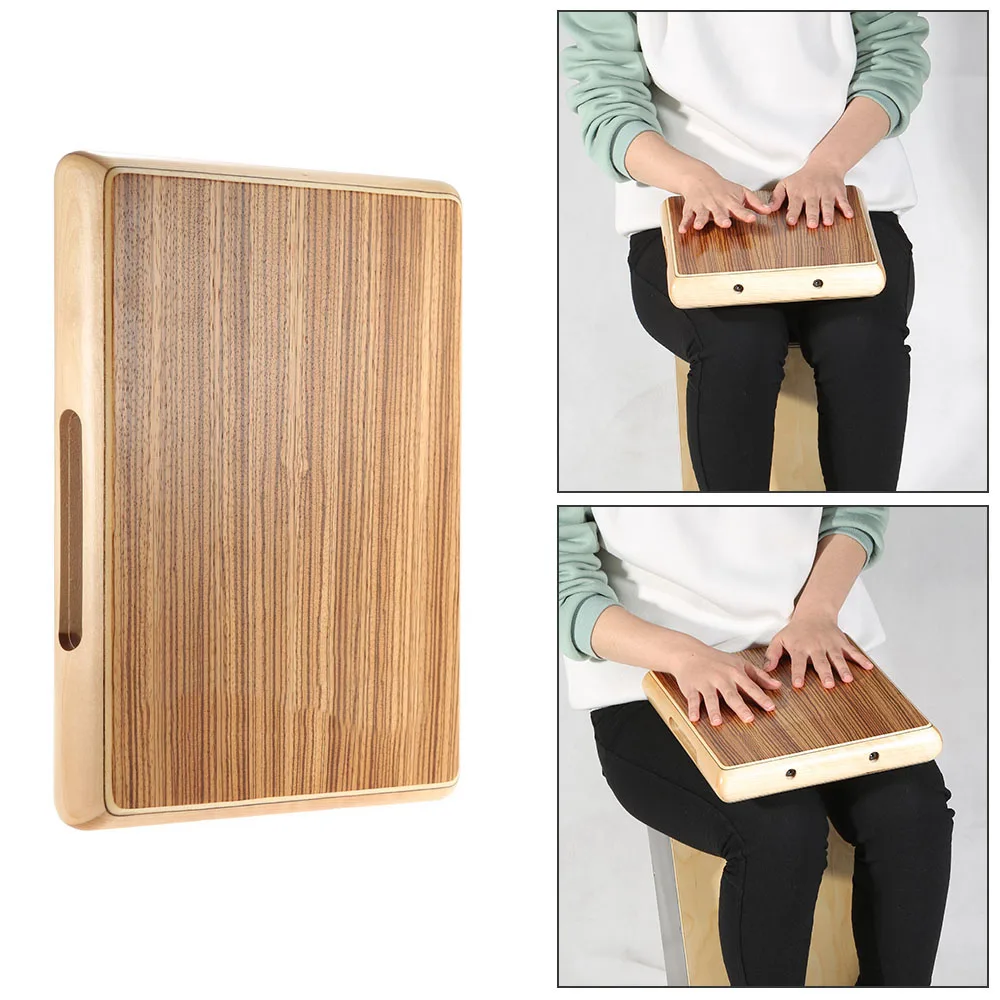 ammoon Compact Travel Cajon Flat Hand Drum Wood Persussion Instrument Suitable for Rhythm Sense Practice