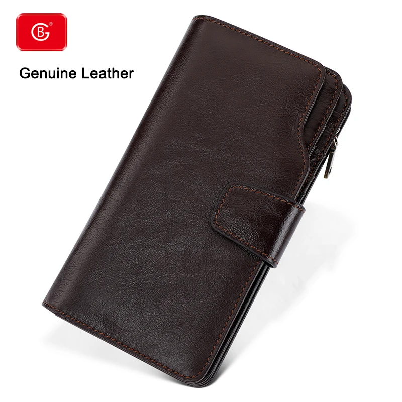 Men Wallets Long Style High Quality Card Holder Male Purse Zipper Large Capacity Brand Genuine Leather Wallet New For Men Wallet