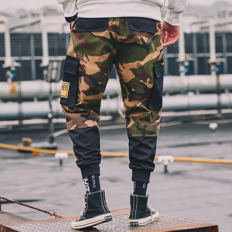 97% Cotton 2020 New High Quality Skinny Streetwear Joggers Hip Hop Cargo Military Tactical Camouflage Harem Men Fashion