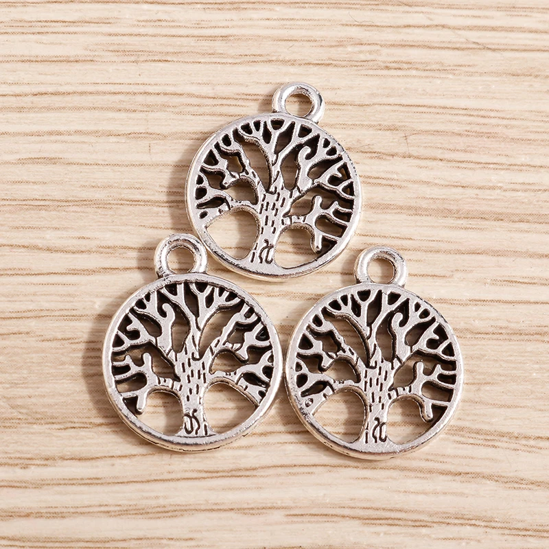 20pcs/lot 16*19mm Hollow Life Tree Charms Pendants for DIY Making Necklaces Earrings Bracelets Handmade Jewelry Findings Crafts