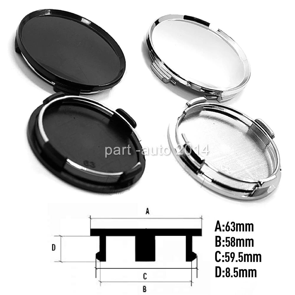 20x 63MM Plastic No Logo Wheel Hub Cover Auto Car Wheel Center Hub Cap Stylish Hard Wearing Replacement Dust Cover