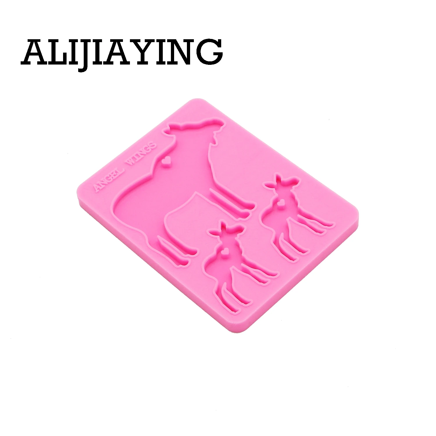 DY0127 shiny Christmas reindeer family mama/baby silicone mold DIY moose deer craft keyring pendant for girl jewelry keychains