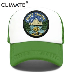 CLIMATE Camper Happy Camp Cap Camp Summer Camp Camping Trucker Cap Green Hiking Outdoor Sport Hat Cap Cool Mesh Cap Men Women