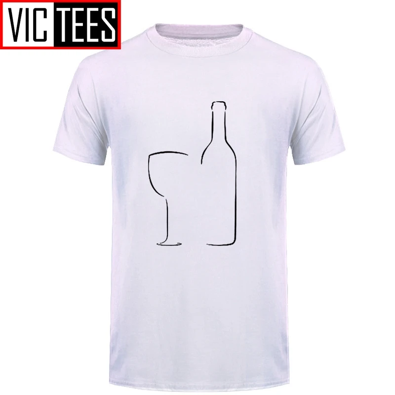 Men Summer Wine Glass And Bottle T Shirt Fashion O-neck Cotton T-Shirt Clothing Tops