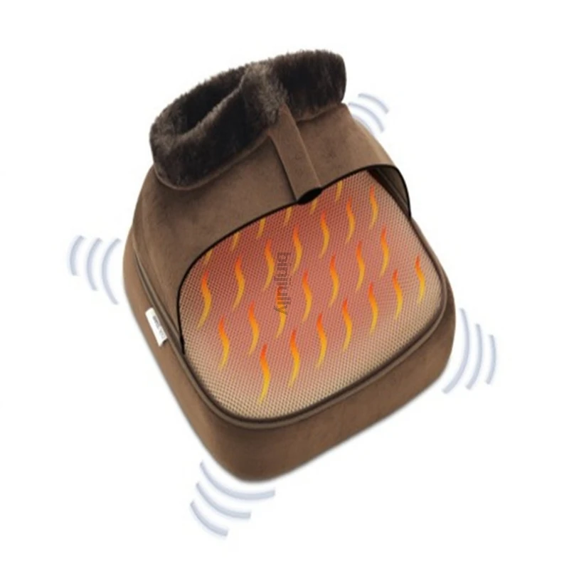 2 IN 1 Electric Heated Foot Warmer Cosy Unisex Velvet Feet Heated Foot Warmer Massager Big Slipper Foot Heat Warm Massage Shoes