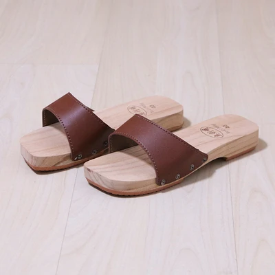 Women\'s Wood Slides Anti-Slip Flat Heel Summer Sandals Causal Beach Slippers Japan Geta Cosplay Shoes