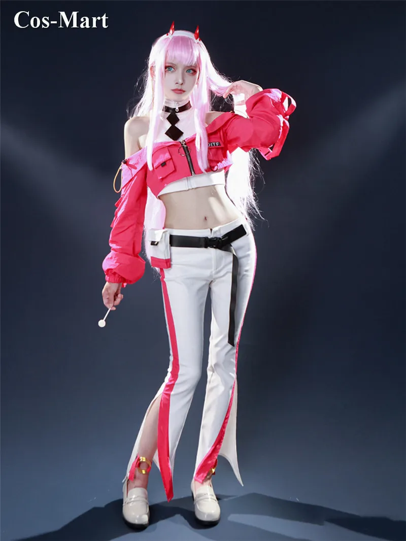 Hot Anime DARLING In The FRANXX 02 Cosplay Costume Sweet Cute Uniforms Full Set Female Activity Party Role Play Clothing S-XL