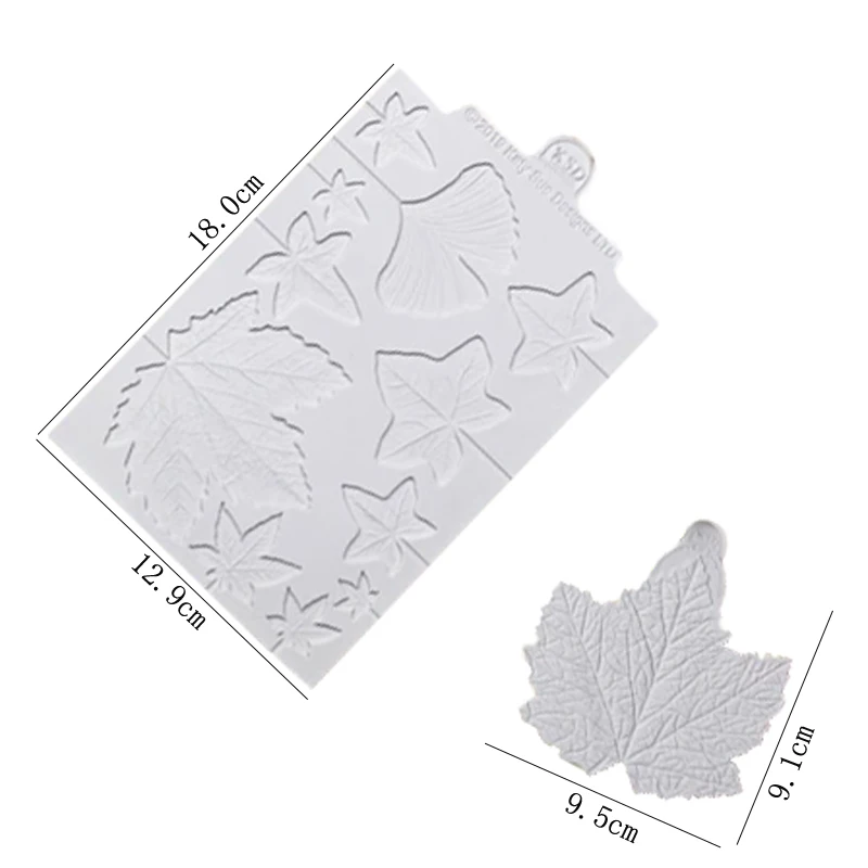 Flower Pro Maple, Ivy Ginkgo Leaves Veiner Mold Fondant Cakes Decor Tool Silicone Mold Chocolate Baking Tool Cakes Gumpaste Form