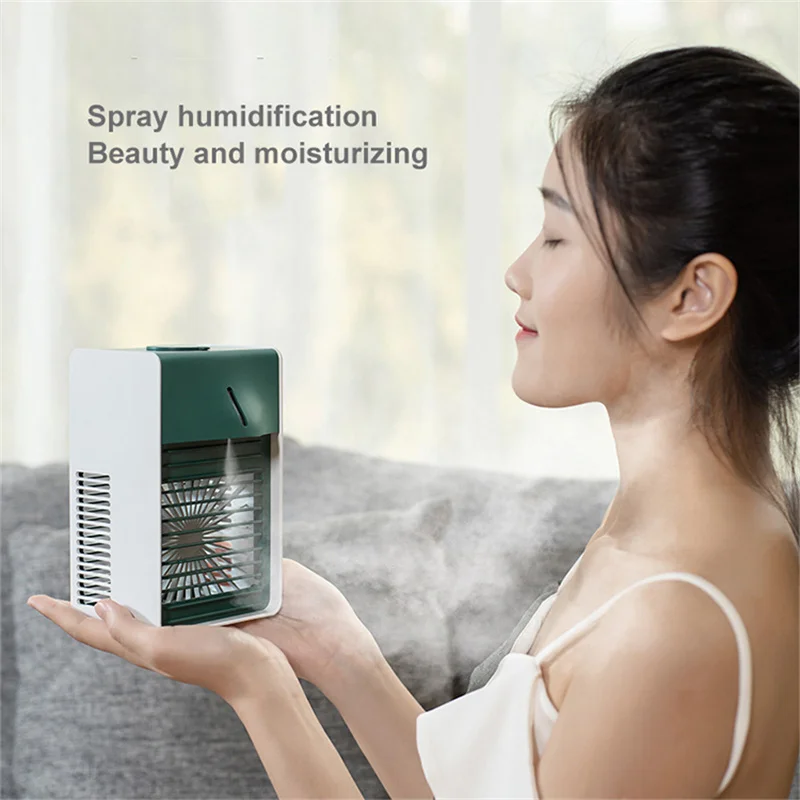 Pendingin Udara Mini Portabel Fang USB Isi Ulang Musim Panas untuk Kamar Tidur FS22