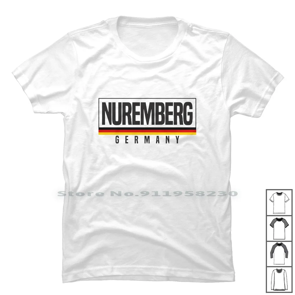 Nuremberg T Shirt 100% Cotton Germany Maps City Best Any St Ps Ny