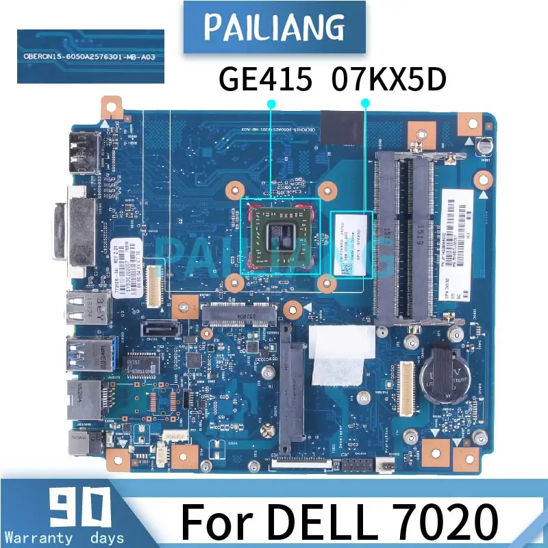 

Материнская плата для ноутбука DELL 7020 GE415 07KX5D 6050A2576301 DDR3 Материнская плата для ноутбука