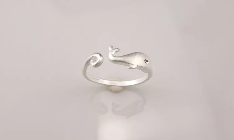 REETI-anillo abierto de Plata de Ley 925 para mujer, joyería con diseño de delfines, para prevenir alergias