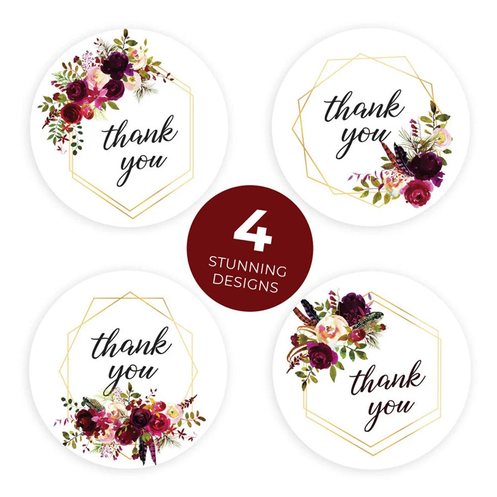 100-500 Pieces Label Scroll Thank You Sticker Scrapbook Gift Decoration Stationery Sticker Seal Hand Label Sticker