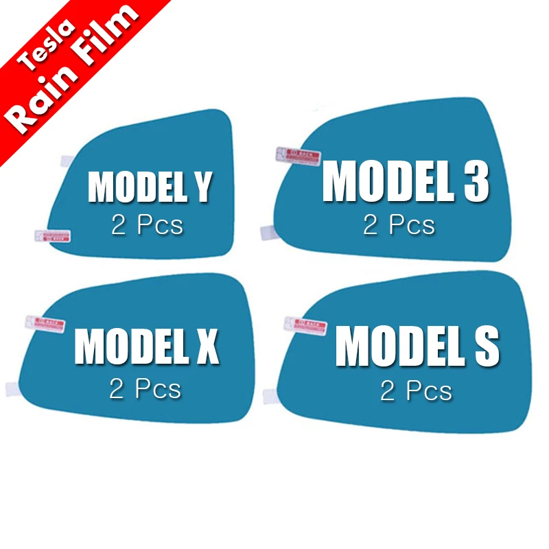 For Tesla Model 3 Model Y Rearview Mirror Eain Dilm Suitable Car Rearview Mirror Rainproof Reverse Mirror Waterproof Film 2 Pcs