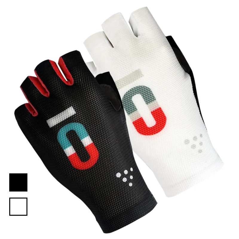 Guantes de medio dedo para hombre y mujer, manoplas deportivas de edición transpirable, equipo de Ciclismo profesional TT Time Trial, novedad