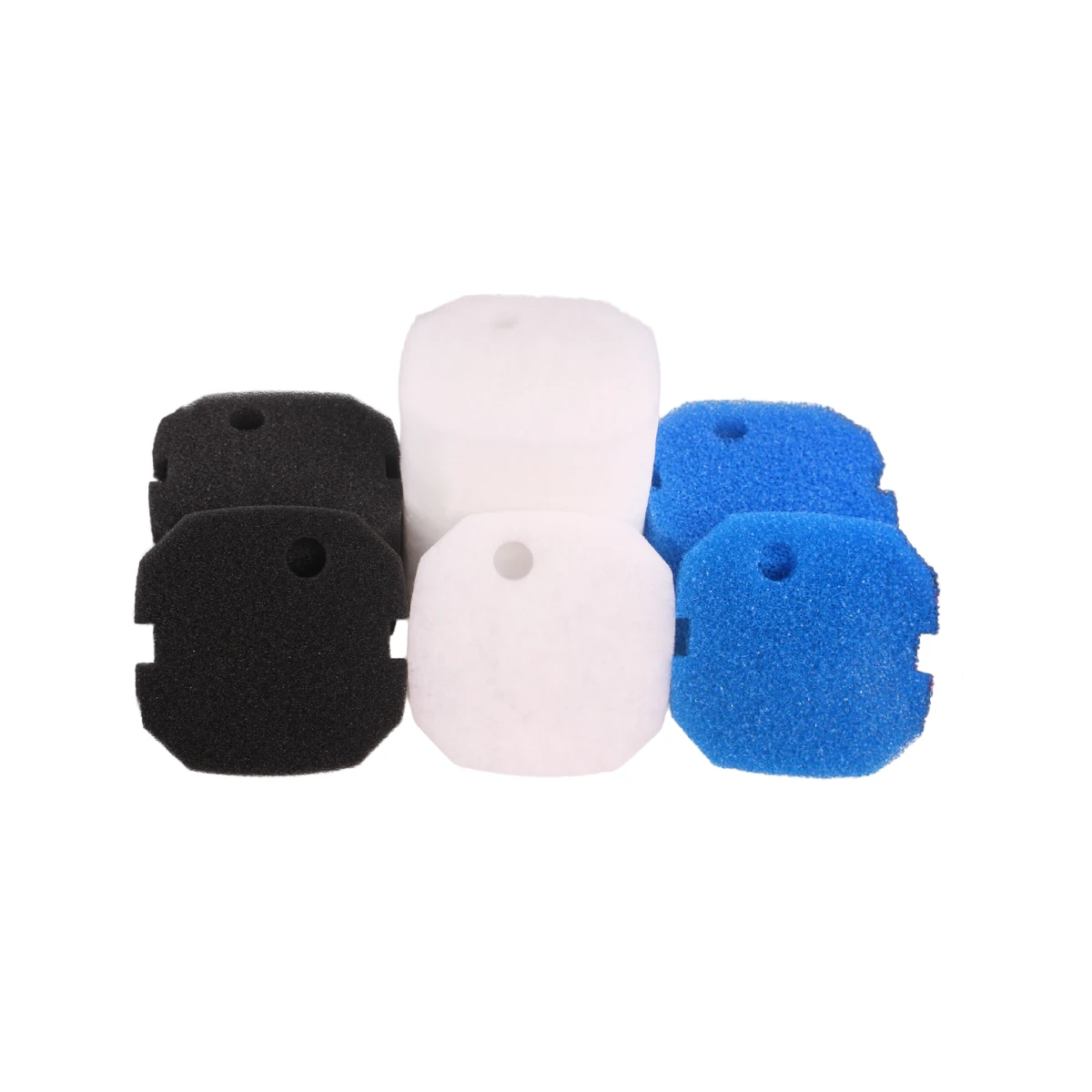 Compatible Sponge Pad Fit for Aqua One AQUIS 1200/1250 and 1000/1050 (12x White Wool, 6x Black Fine and 6x Blue Coarse)