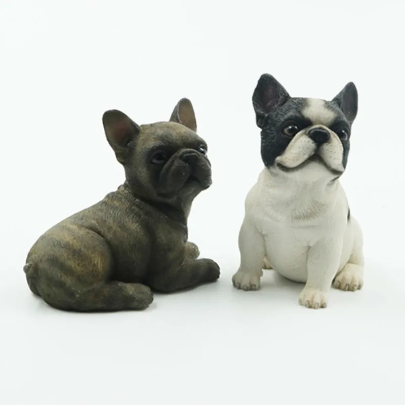 

New French Bulldog Sitting Posture Small-scale Bullfighting Car Interior Fitting Simulation Animal Dog Model Figurines Miniature