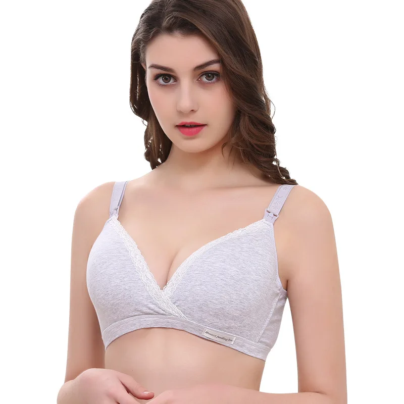 

Cross-type nursing bra cotton without rims on the front double buckle pregnant women breastfeeding underwear bra nursing bra