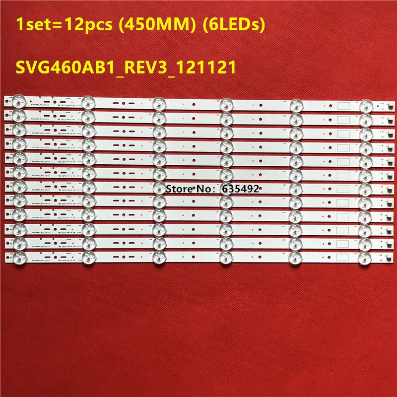 12PCS LED Strip for KLV-46R470A KLV-46R476A KLV-46R479A KDL-46R450A KDL-46R473A KDL-46R470A  SVG460AB1 REV3-121121 S460DH1-2