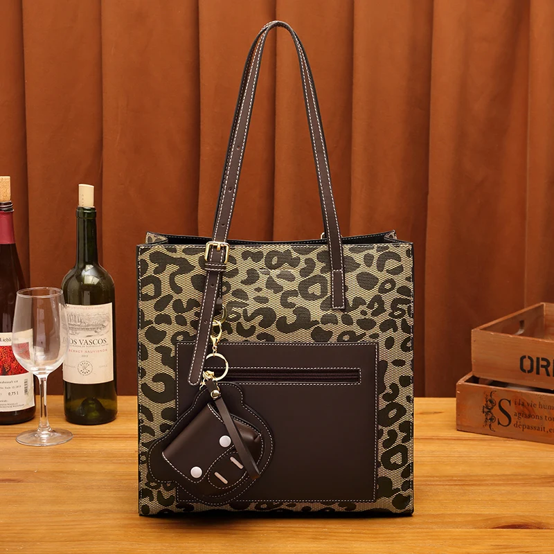 Bolsos de hombro y monederos de cuero para mujer, Tote de lujo, Cheetah, diseñador de moda, compras grandes, 2023