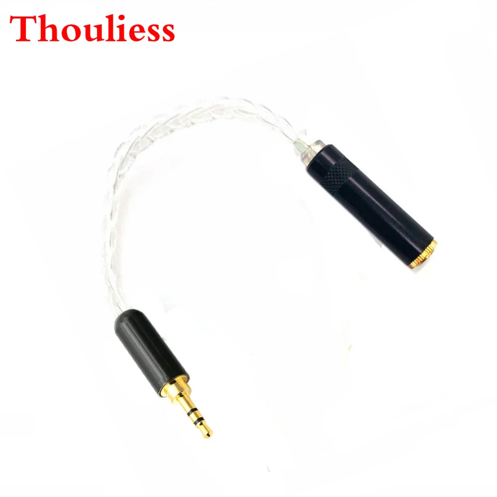 

Thouliess HIFI 2.5mm Stereo 3pin Male to 3.5mm Stereo 3pin Female Hi-End Audio Adapter 8 Cores 7N OCC Silver Plated Cable