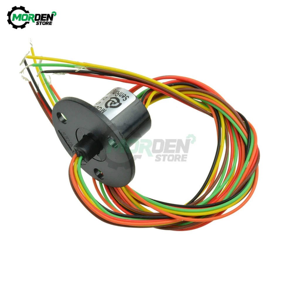 AC 220V 250RPM 300RPM 6 Channel 6 wires Capsule Slip Ring CIRCUITSx2A Slipring 12.5/22MM Mini Rotary Conductive Joint Connectors