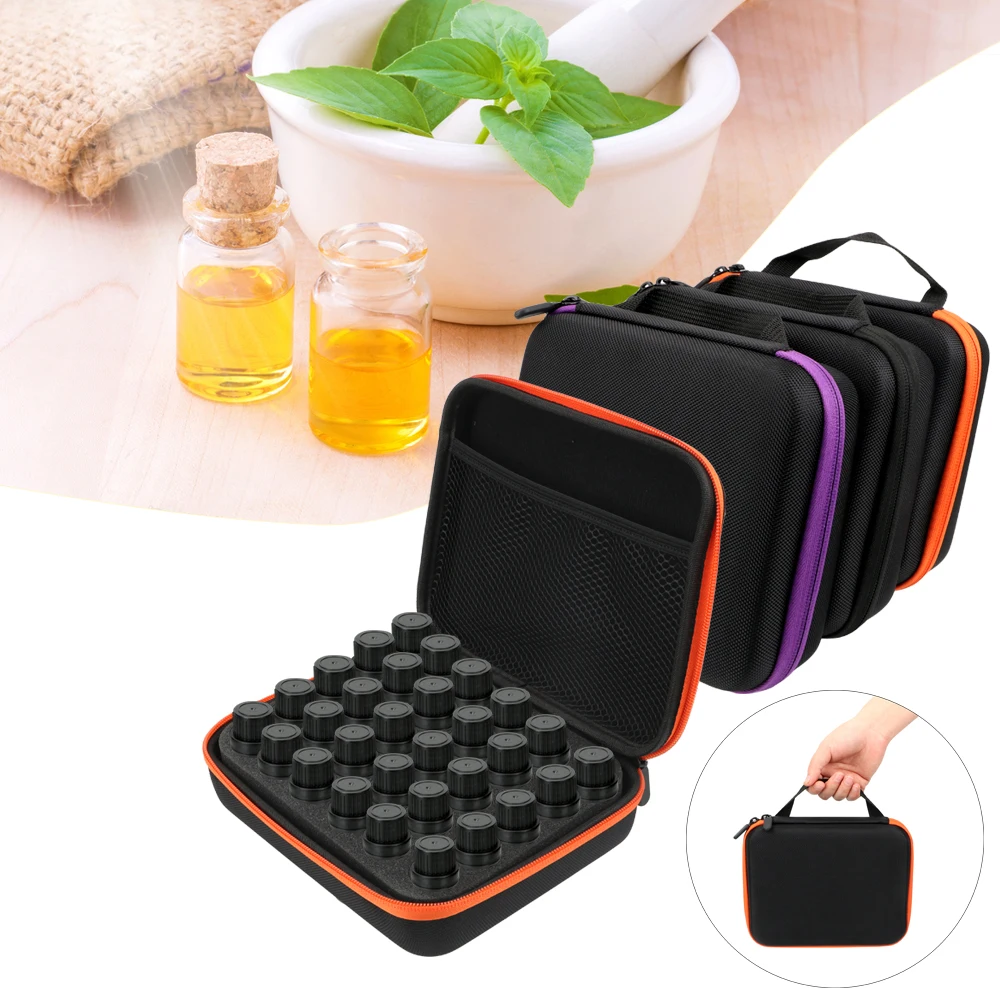 30 Bottles 5ML Essential Oil Case Portable Travel Cosmetic Organizer Perfume Oil Box Nail Polish Storage Bag Multifunction