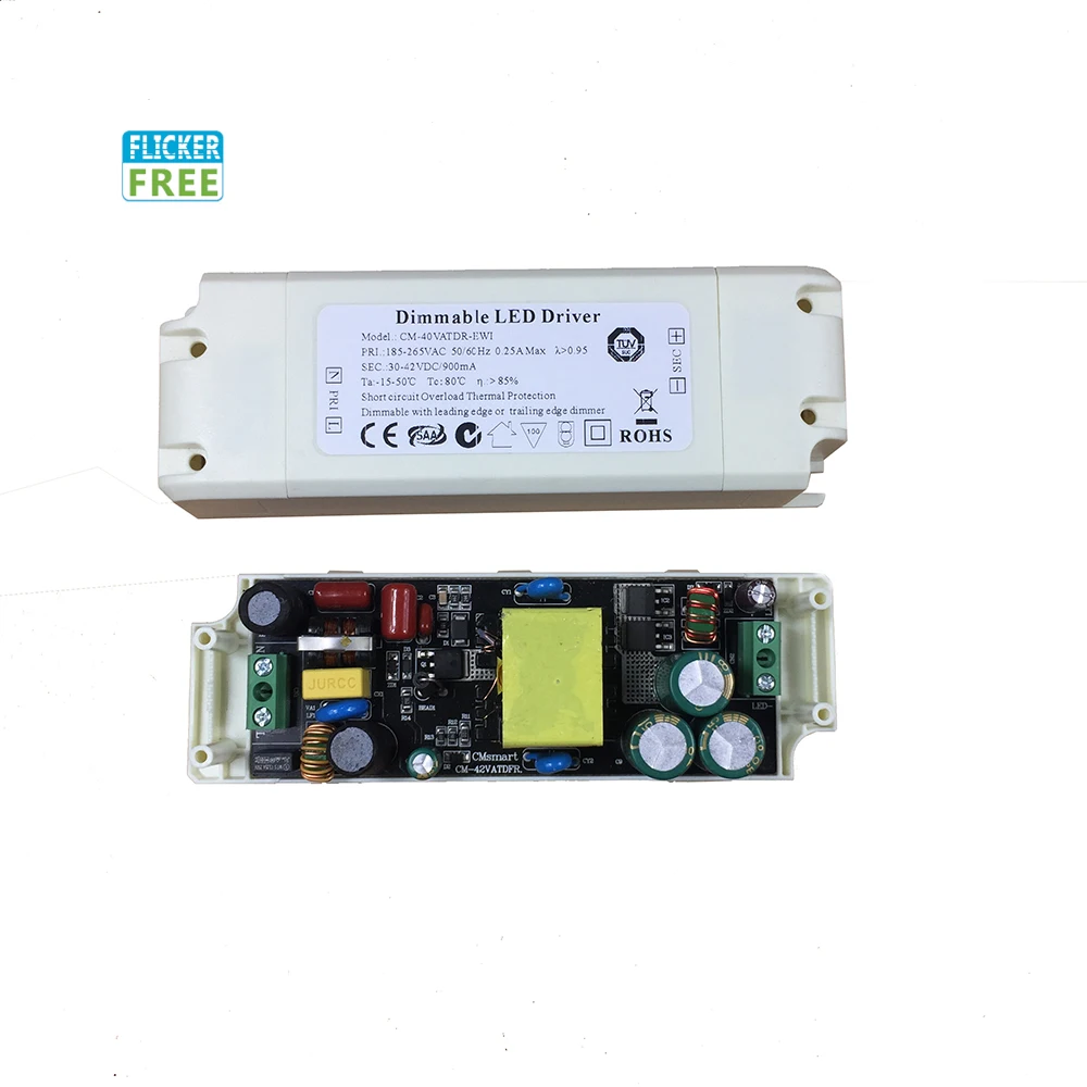 Flicker ฟรี PF Dimmable Transformer Current Current 300mA 450mA 600mA 800mA 900mA 1000mA Dimming Driver Terminal Block