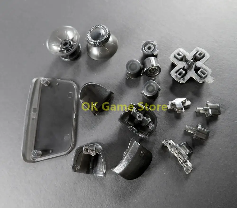 10 مجموعات/وحدة مجموعات أزرار كاملة واضحة للبلاي ستيشن 5 D-pad R1 L1 R2 L2 مفتاح الاتجاه ABXY زر المقود غطاء لوحدة تحكم PS5