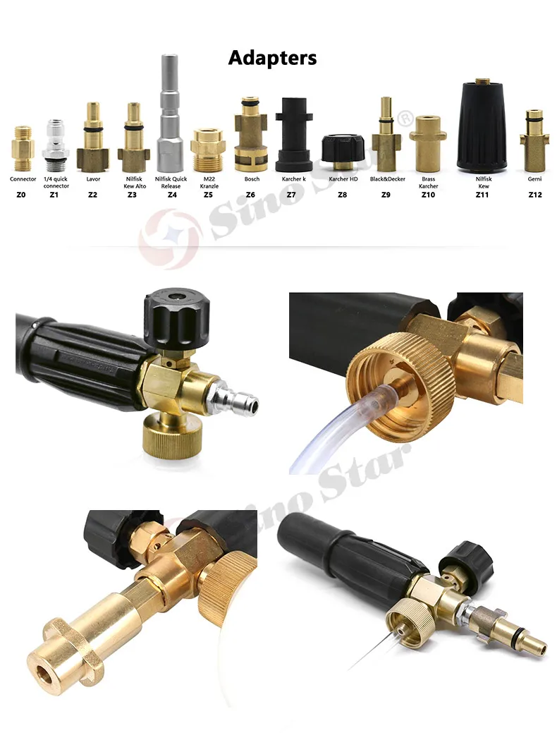 13Pcs Connector /Adapters of Foam Cannon Snow Foam Lance Pressure Washer SS-FM1/SS-FM2/SS-FM3