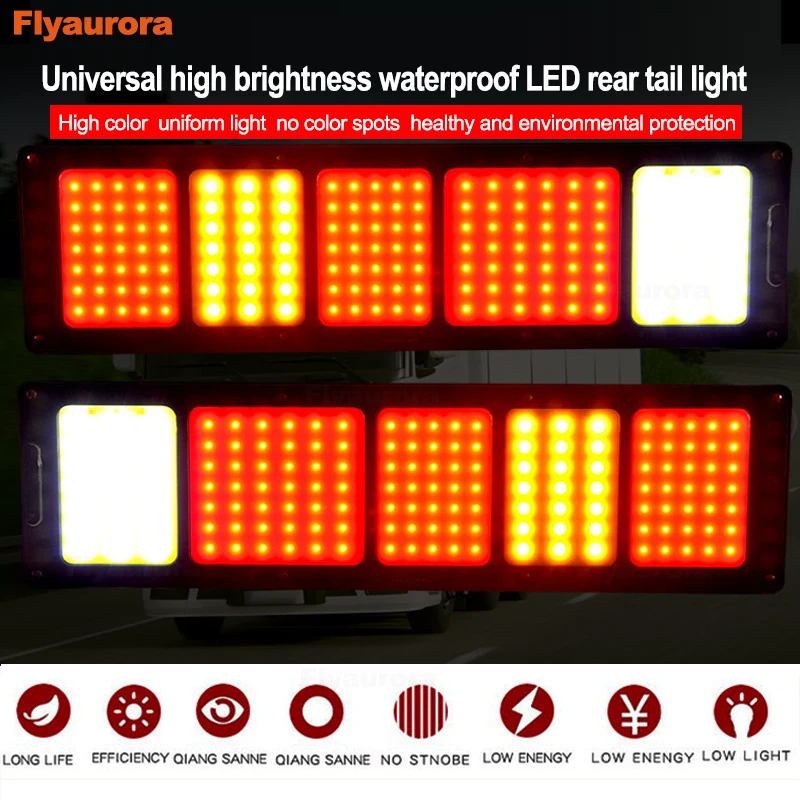 1 pair 24V Waterproof 157 LED Car Tail Light Rear Lamps Pair Boat Rear Parts for Trailer Caravans UTE Campers Truck Car Lighting