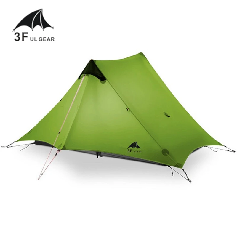 

3F UL GEAR LanShan 2 Outdoor Ultralight Camping 2 Person Tent 3 Seasons Professional 15D Silnylon Rodless Tent