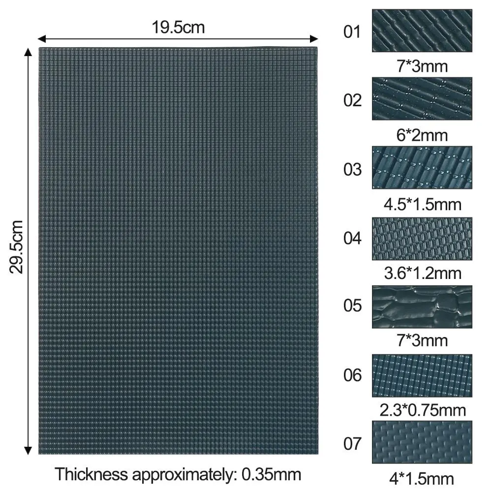 4sheets PVC Model Building Layout Landscape Tiles Miniature Roof Tiles Sand Table DIY Toy Safe & Wear-resistant