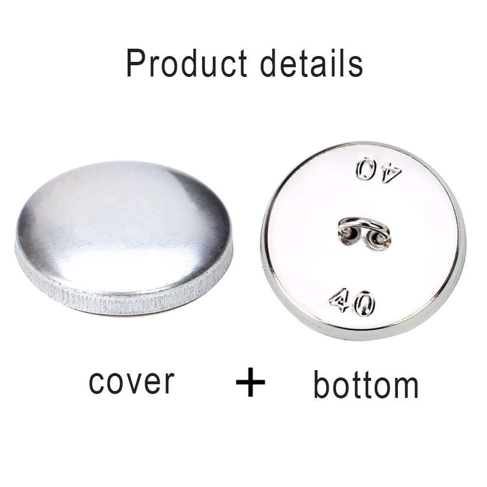 100 sets Buttons Covered for cloth Button embryo Aluminum Coat buttons Aluminum base cloth buckle Wrap button embryo accessories