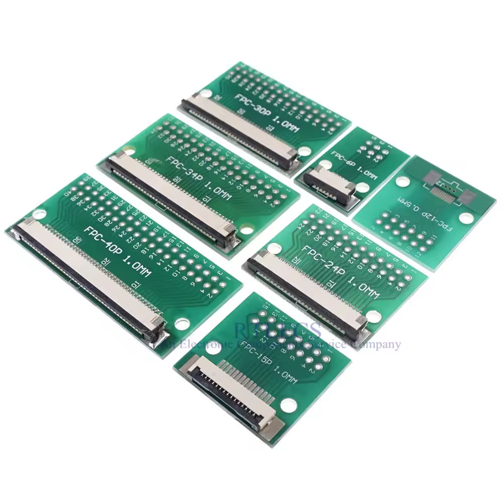 FPC FFC 4 6 8 10 12 15 16 20 24 30 34 40 50 60 Pin Adapter 1,0 mm auf 2,54 x 2,54 mm Pitch Through Hole DIP PCB Konverter