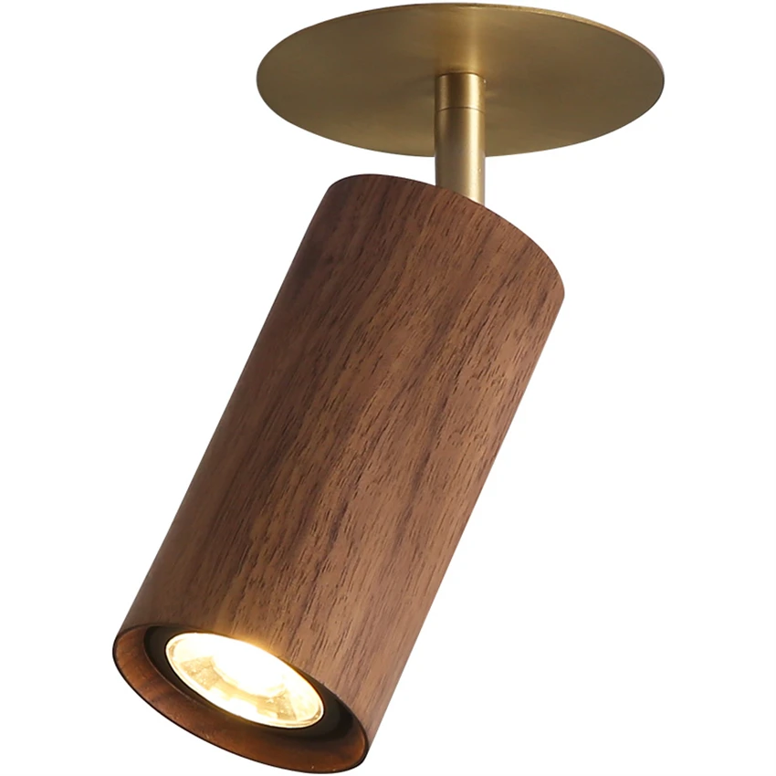 Wood art cylinder copper led ceiling lights living room modern corridor aisle luxury Japanese ceiling lamps decorative lighting