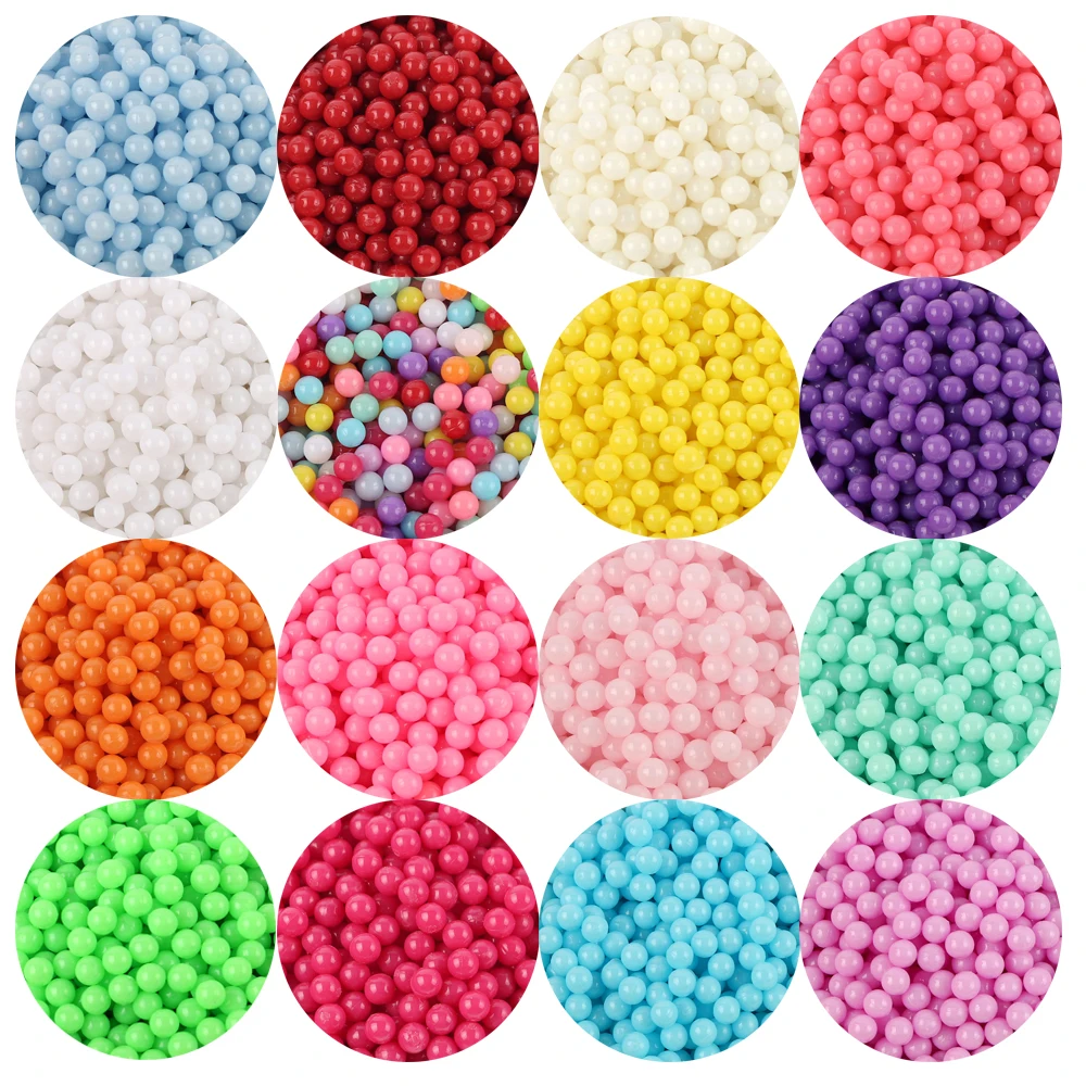 

3-8 mm Nonporous solid Candy color round Installation of bead nailer beads DIY Hat shoes Pearls for crafts wholesale