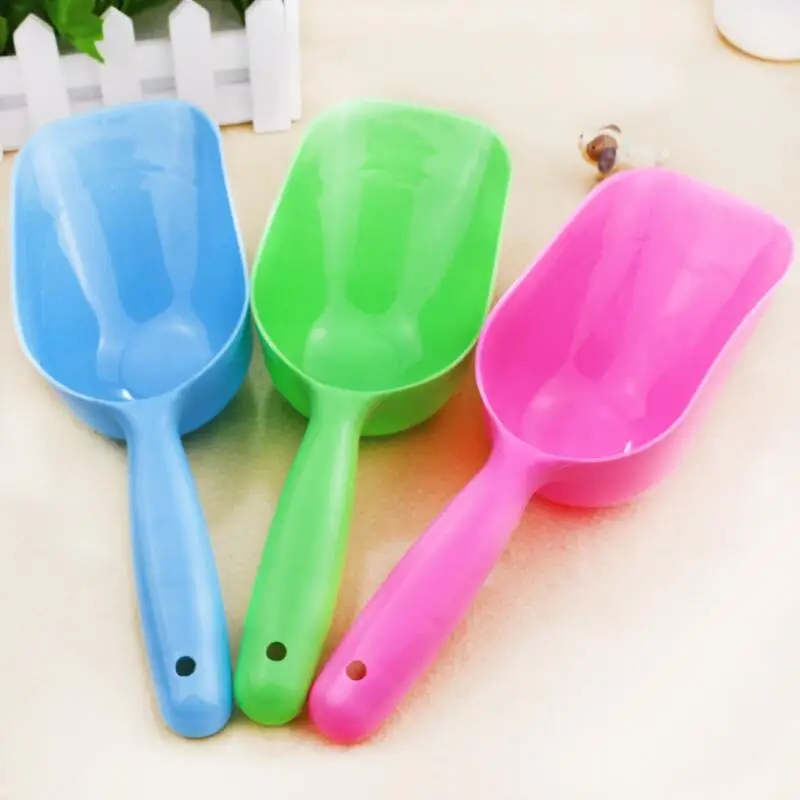 Multicolor Portable Outdoor Cat Foodstuff Scoop Shovels Pet Dog Plastic Food Feeder Supplies LX8252