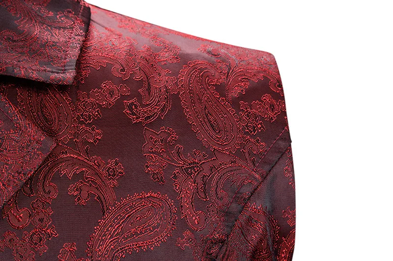 Mens Paisley Jacquard Steampunk Vest Double Breasted Brocade Waistcoat Men Wedding Prom Stage Tuxedo Vests Male Gilet Homme 2XL