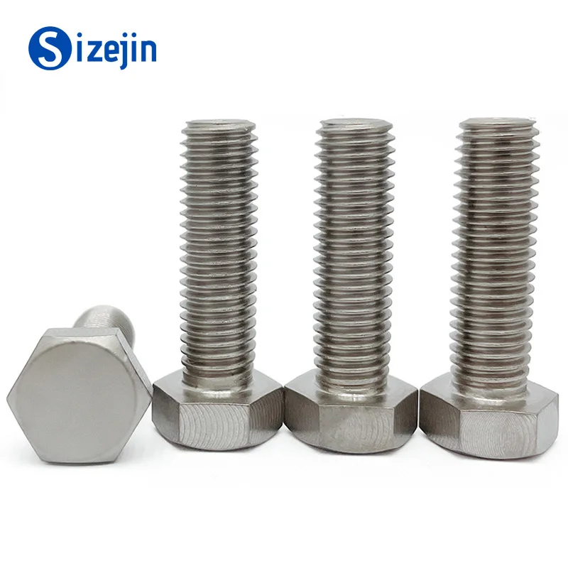 

50PCS DIN933 Titanium Hex Head Screw Ti Bolts GR2 Anti Acid Corrosion M5 M6*8/10/15/20/30/40/45/50/55/60/70/80/90/100