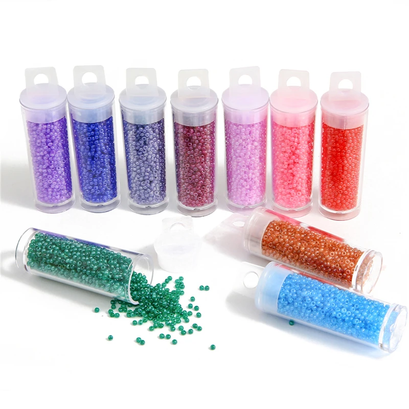2mm Czech Glass Seed Beads Box for Necklace Bracelet Earring DIY Jewerly Craft Making Garment Sewing Beads Bottled Accessories